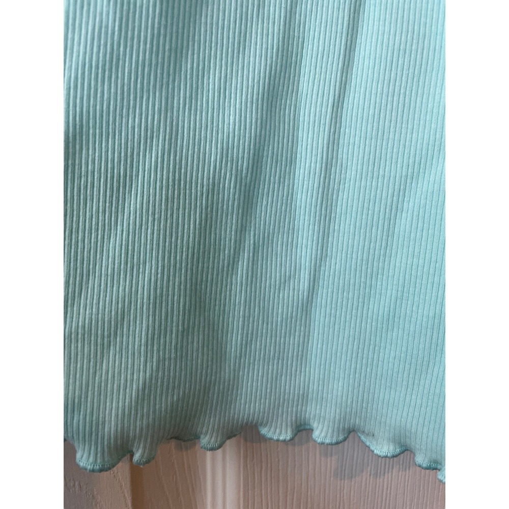 DSG Cotton Rib‎ Tank Girls L 14 Waterscape NWT Racerback Lettuce Hem Aqua - Picture 7 of 11